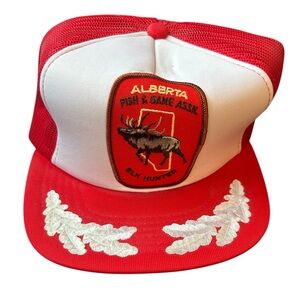 Red and White Alberta Trucker Hat
